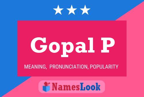 Affiche de nom Gopal P