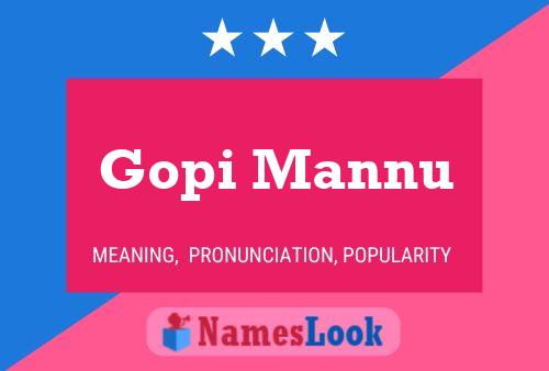 Affiche de nom Gopi Mannu