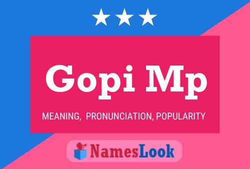 Affiche de nom Gopi Mp