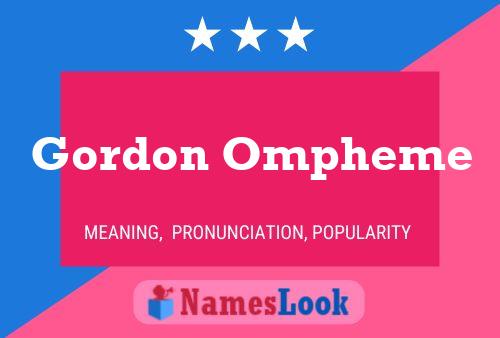 Affiche de nom Gordon Ompheme