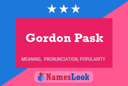 Affiche de nom Gordon Pask