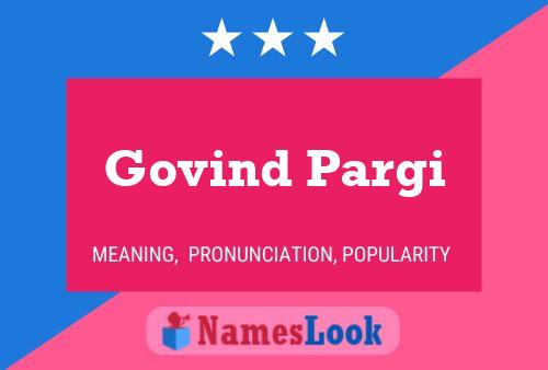 Affiche de nom Govind Pargi