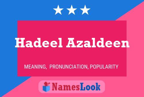 Affiche de nom Hadeel Azaldeen