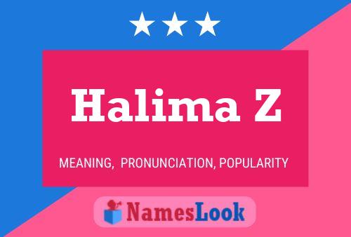 Affiche de nom Halima Z