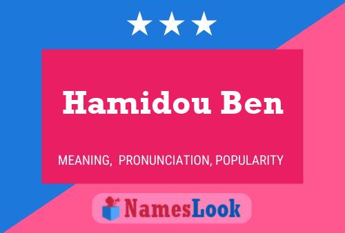 Affiche de nom Hamidou Ben