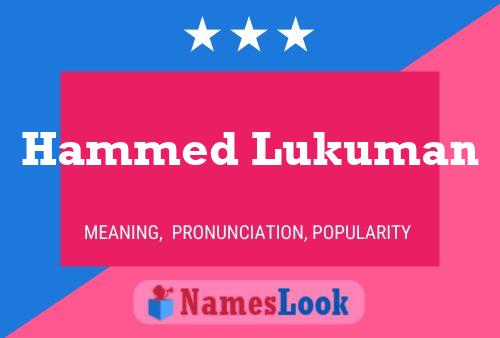 Affiche de nom Hammed Lukuman