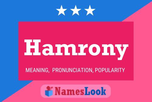 Affiche de nom Hamrony