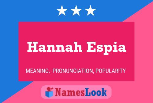 Affiche de nom Hannah Espia