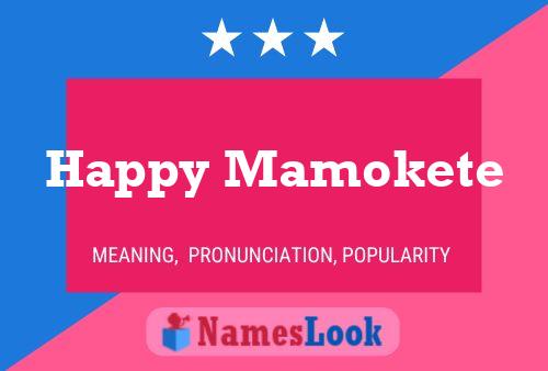 Affiche de nom Happy Mamokete