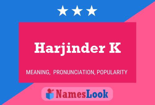 Affiche de nom Harjinder K