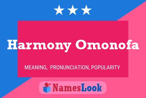 Affiche de nom Harmony Omonofa