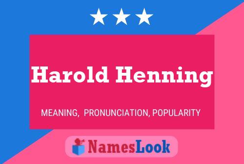 Affiche de nom Harold Henning