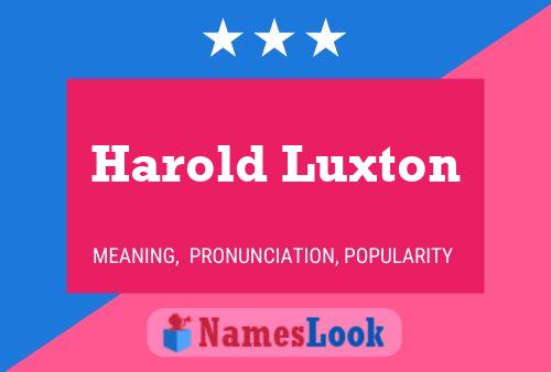 Affiche de nom Harold Luxton