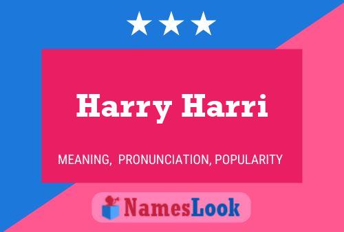 Affiche de nom Harry Harri