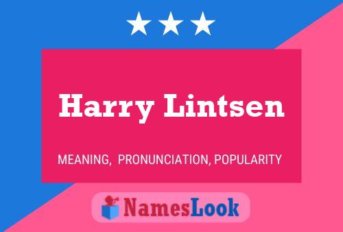 Affiche de nom Harry Lintsen