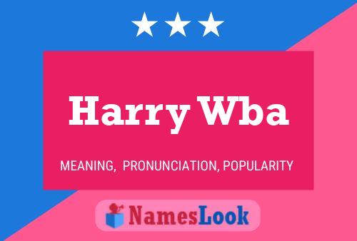 Affiche de nom Harry Wba