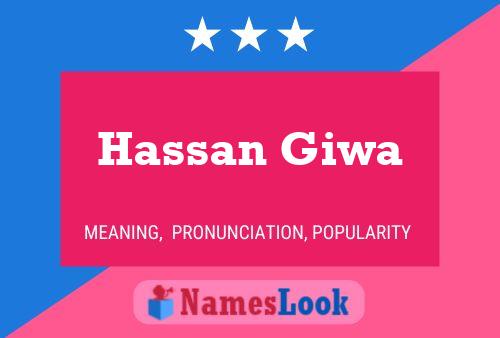 Affiche de nom Hassan Giwa