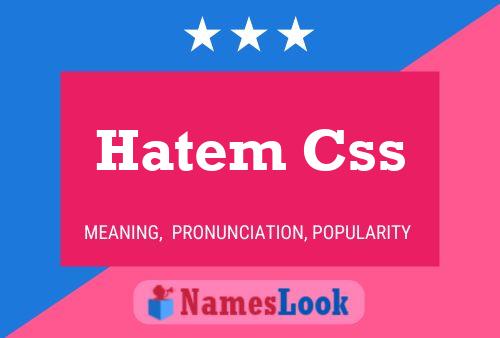 Affiche de nom Hatem Css