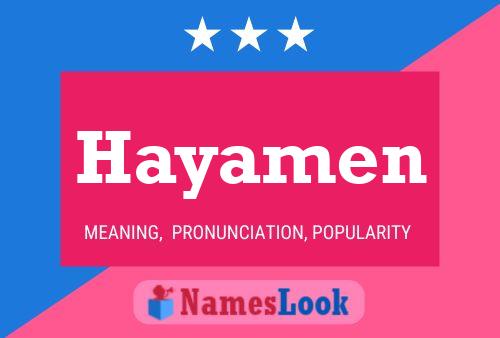 Affiche de nom Hayamen