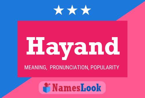 Affiche de nom Hayand