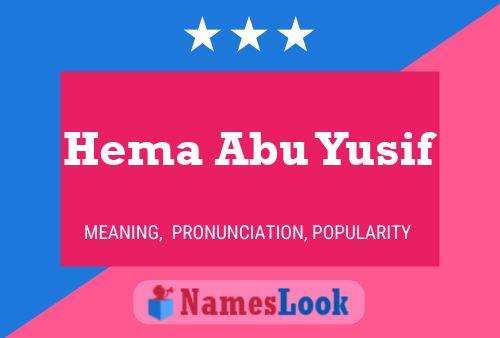 Affiche de nom Hema Abu Yusif