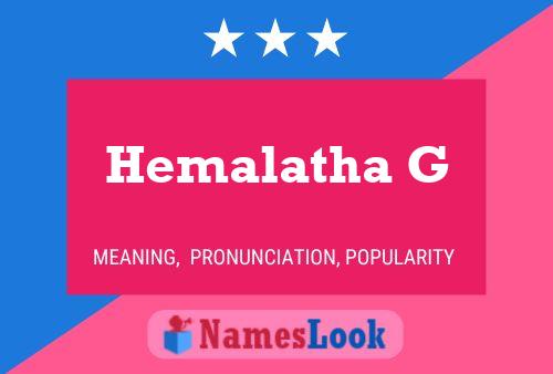 Affiche de nom Hemalatha G