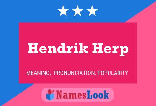 Affiche de nom Hendrik Herp