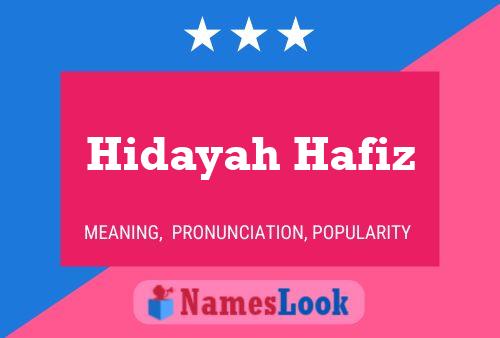 Affiche de nom Hidayah Hafiz