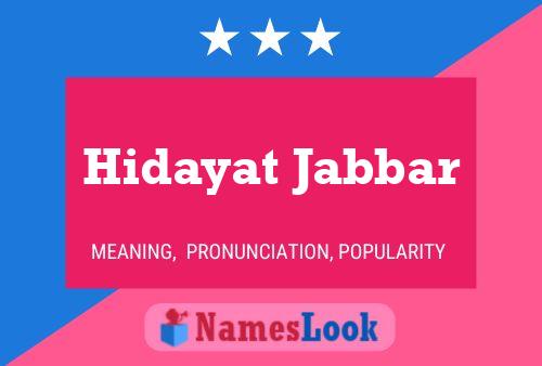 Affiche de nom Hidayat Jabbar