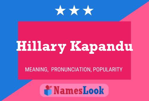 Affiche de nom Hillary Kapandu