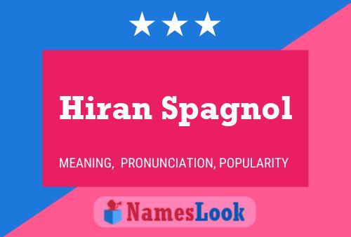 Affiche de nom Hiran Spagnol