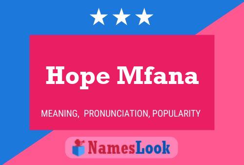 Affiche de nom Hope Mfana