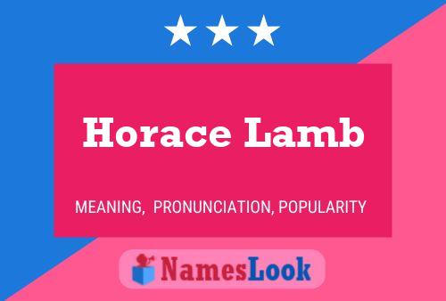 Affiche de nom Horace Lamb