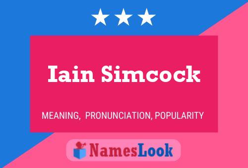 Affiche de nom Iain Simcock