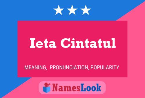 Affiche de nom Ieta Cintatul