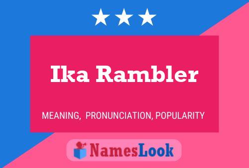 Affiche de nom Ika Rambler