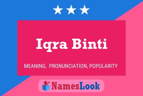 Affiche de nom Iqra Binti