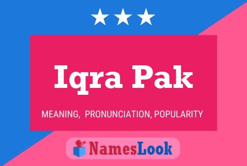 Affiche de nom Iqra Pak