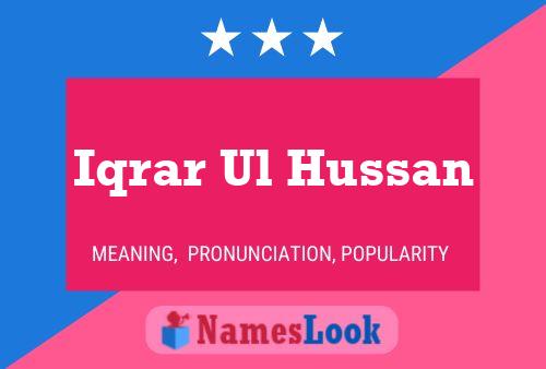 Affiche de nom Iqrar Ul Hussan