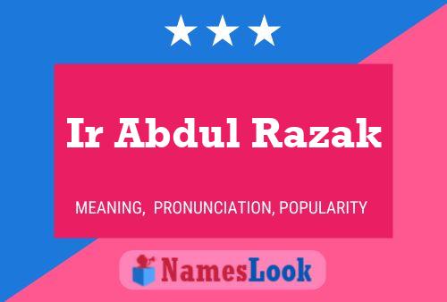 Affiche de nom Ir Abdul Razak