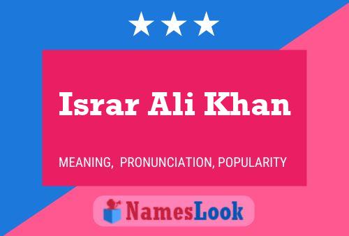 Affiche de nom Israr Ali Khan