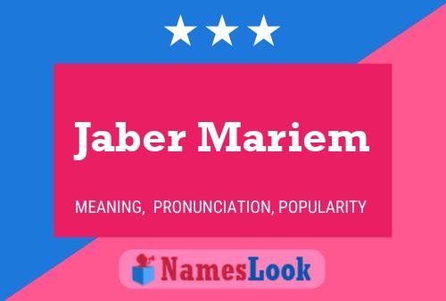 Affiche de nom Jaber Mariem