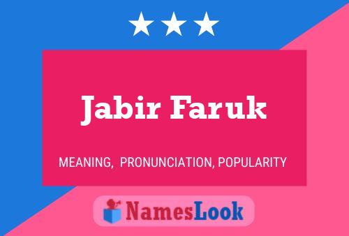 Affiche de nom Jabir Faruk