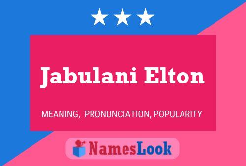 Affiche de nom Jabulani Elton