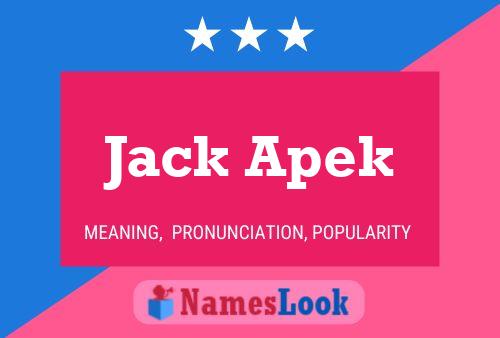 Affiche de nom Jack Apek