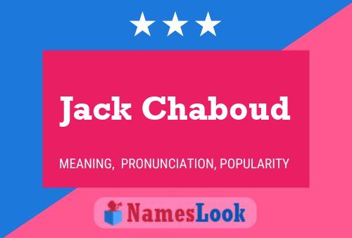 Affiche de nom Jack Chaboud