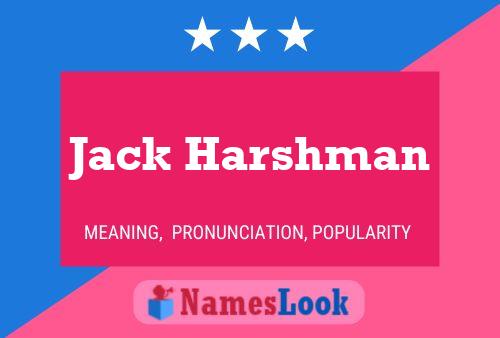 Affiche de nom Jack Harshman