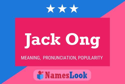 Affiche de nom Jack Ong