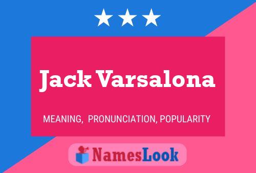 Affiche de nom Jack Varsalona