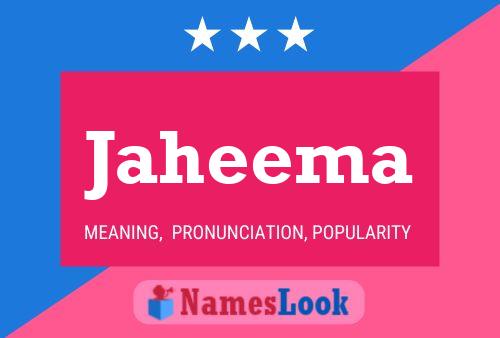 Affiche de nom Jaheema